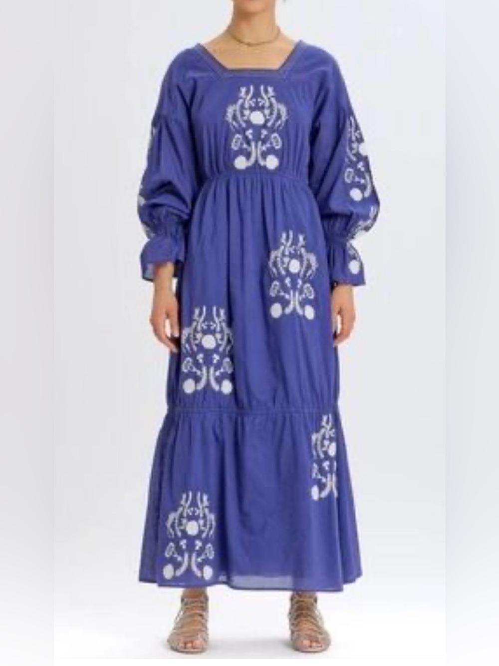 SOMETHING NAVY Embroidered Maxi Dress Sz S